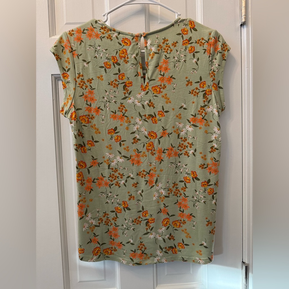 Daniel Rainn Floral Cap Rayon Sleeve Blouse Petite Small - Picture 5 of 5